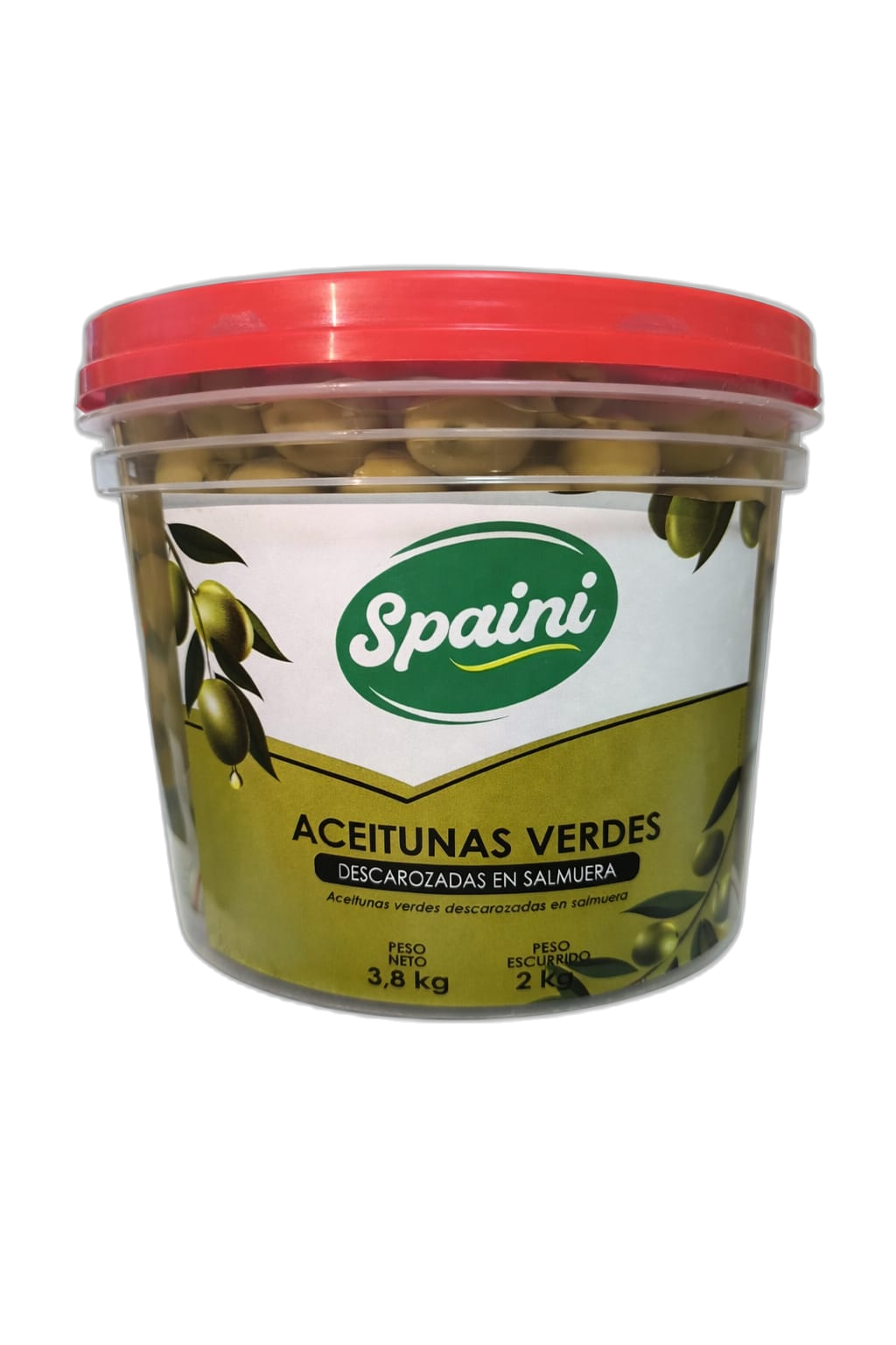 Aceitunas verdes descarozadas Balde 3,8 kg